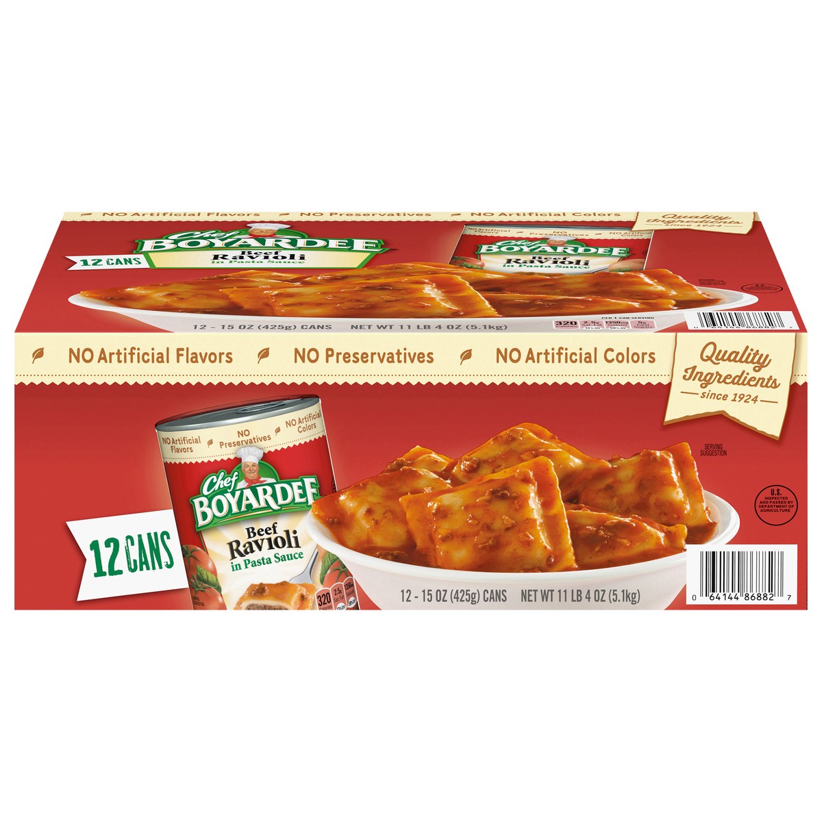 slide 1 of 13, Chef Boyardee Beef Ravioli in Pasta Sauce 12 - 15 oz Cans, 12 ct