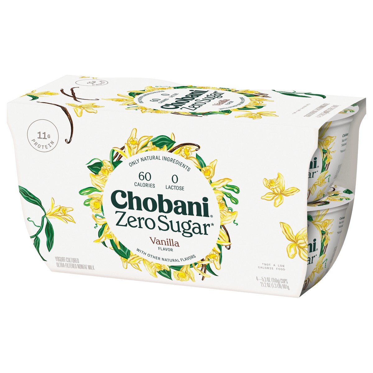 slide 7 of 9, Chobani Yogurt-Cultured, Zero Sugar, Vanilla Flavor, 4 ct