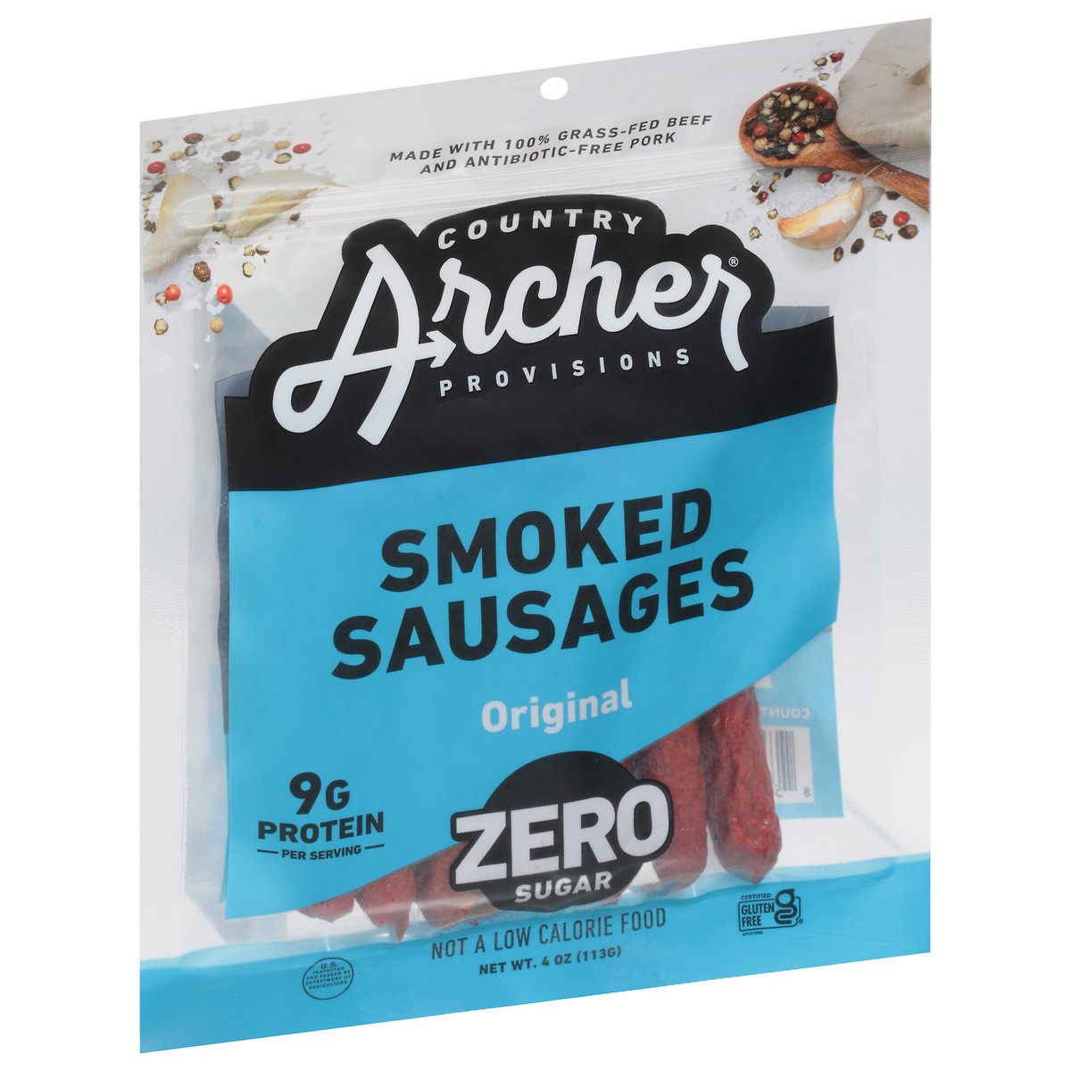 slide 2 of 14, Country Archer Original Smoked Sausages, 4 oz