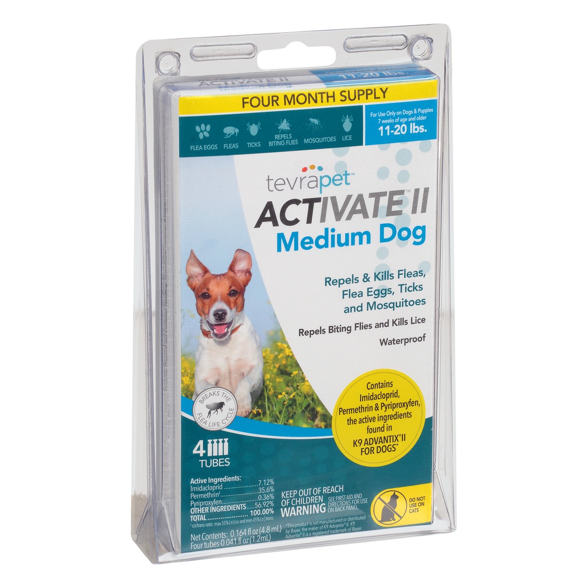 slide 3 of 10, Tevra Pet Tevra Activate Flea Medium Dog 11-20lb, 4 ct