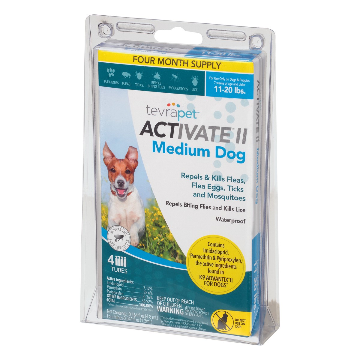 slide 6 of 10, Tevra Pet Tevra Activate Flea Medium Dog 11-20lb, 4 ct
