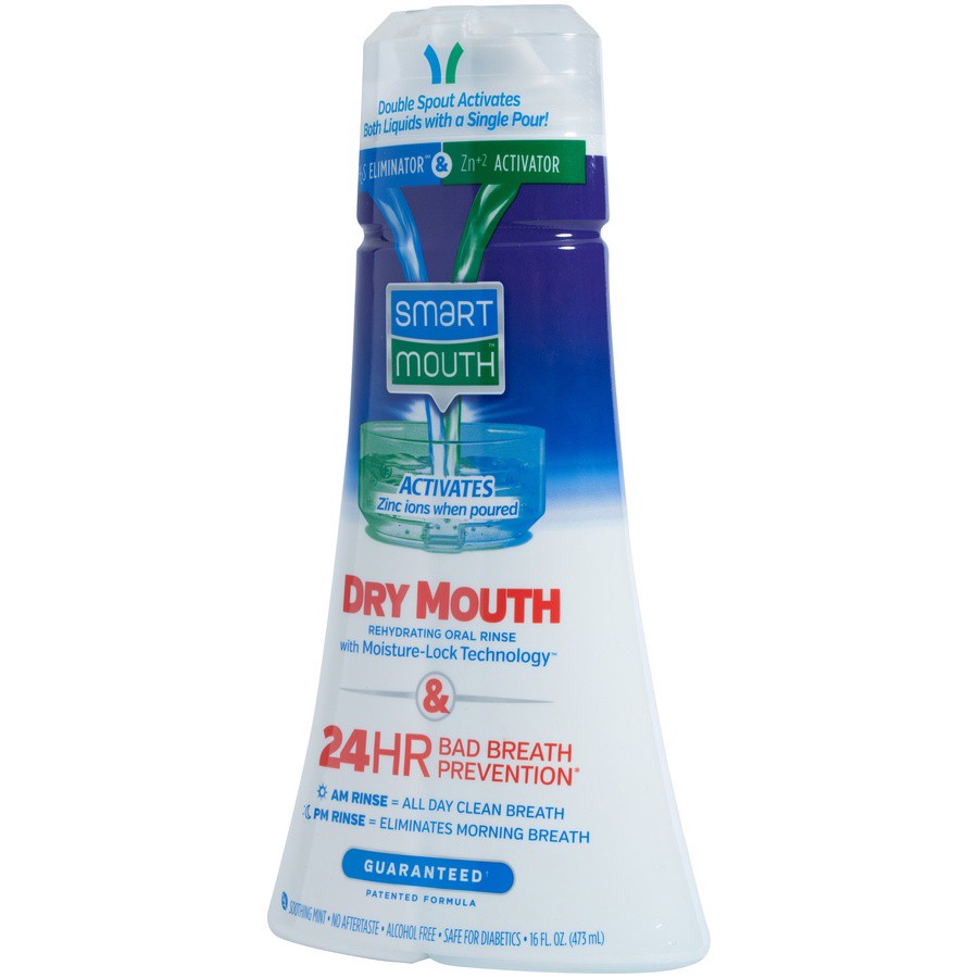 slide 6 of 7, Smart Mouth Dry Mouth Activated Oral Rinse with Moisture-Lock Technology, 16 fl oz