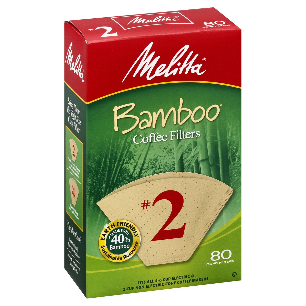 slide 2 of 9, Melitta No. 2 Bamboo Coffee Filters 80 ea, 80 ct