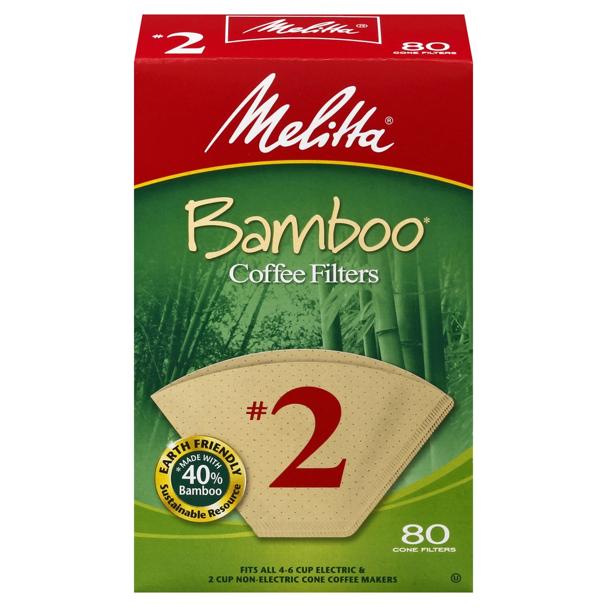 slide 1 of 9, Melitta No. 2 Bamboo Coffee Filters 80 ea, 80 ct