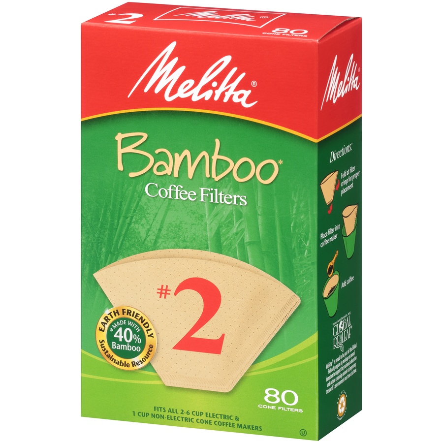 slide 3 of 6, Melitta #2 Bamboo Coffee Filters, 80 ct