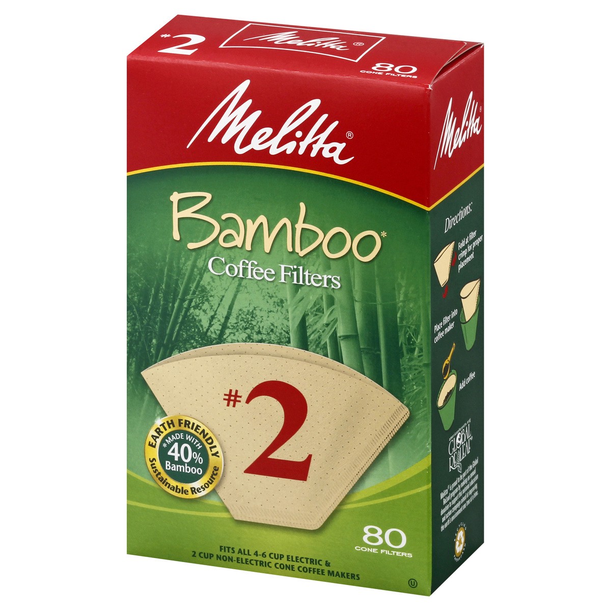 slide 3 of 9, Melitta No. 2 Bamboo Coffee Filters 80 ea, 80 ct