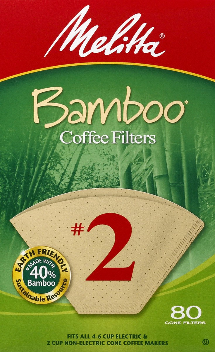slide 6 of 9, Melitta No. 2 Bamboo Coffee Filters 80 ea, 80 ct