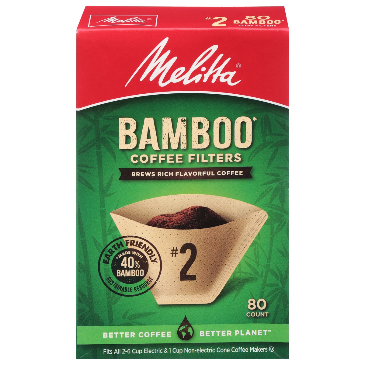 slide 1 of 9, Melitta Bamboo Cone Coffee Filters - 80 ct, 80 ct