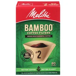 Melitta Bamboo Cone Coffee Filters - 80 ct
