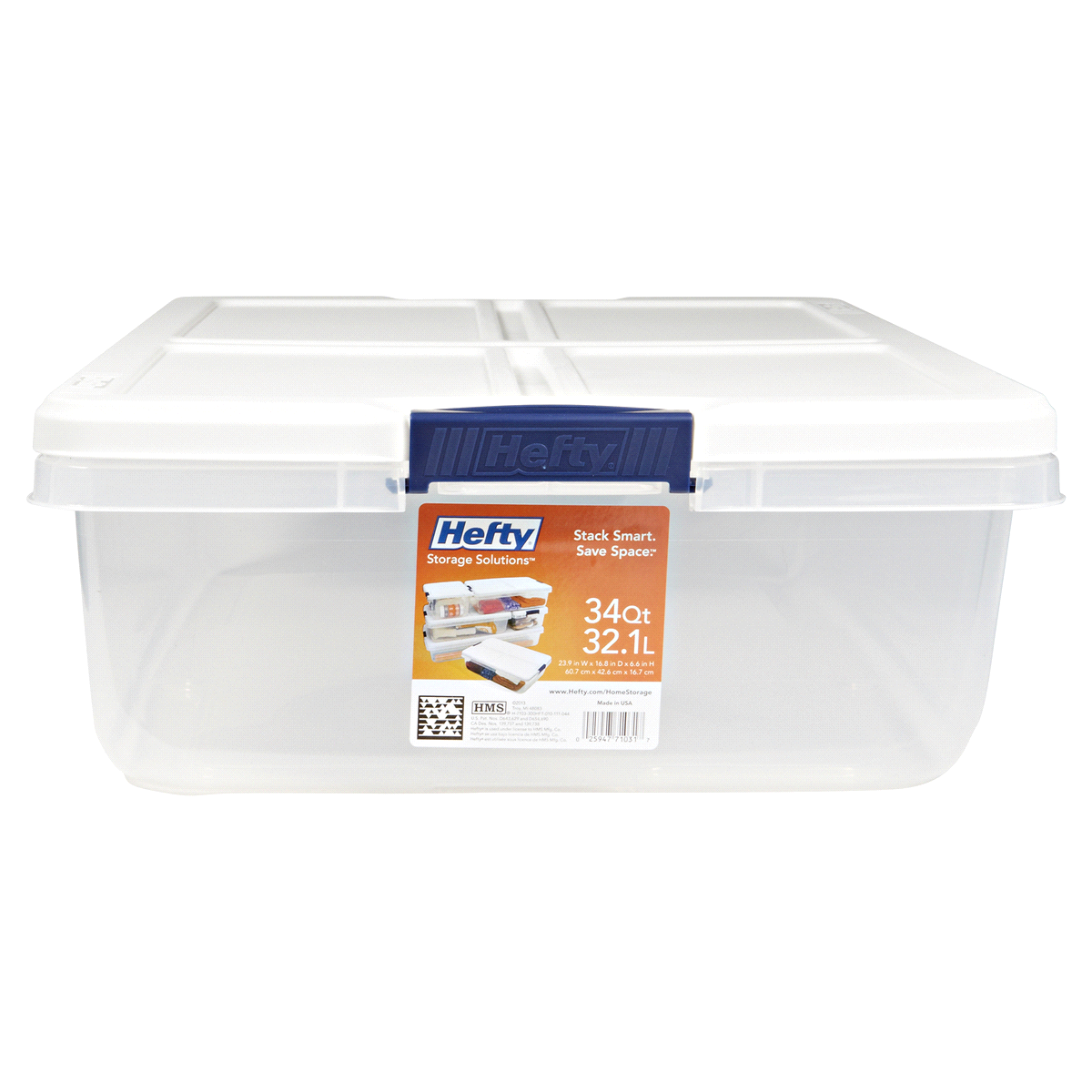 slide 2 of 3, Hefty Storage Tote - Clear, 31 gal