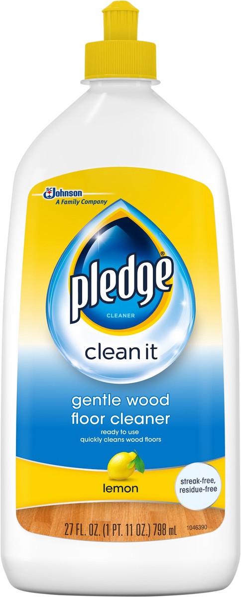 slide 4 of 6, Pledge Gentle Wood Lemon Floor Cleaner 27 oz, 27 fl oz