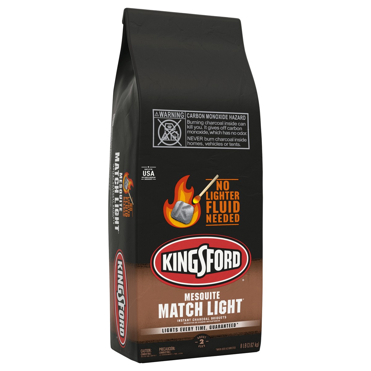 slide 4 of 9, Kingsford Match Light Instant Charcoal Briquettes with Mesquite BBQ Charcoal for Grilling – 8 Pounds, 8 lb