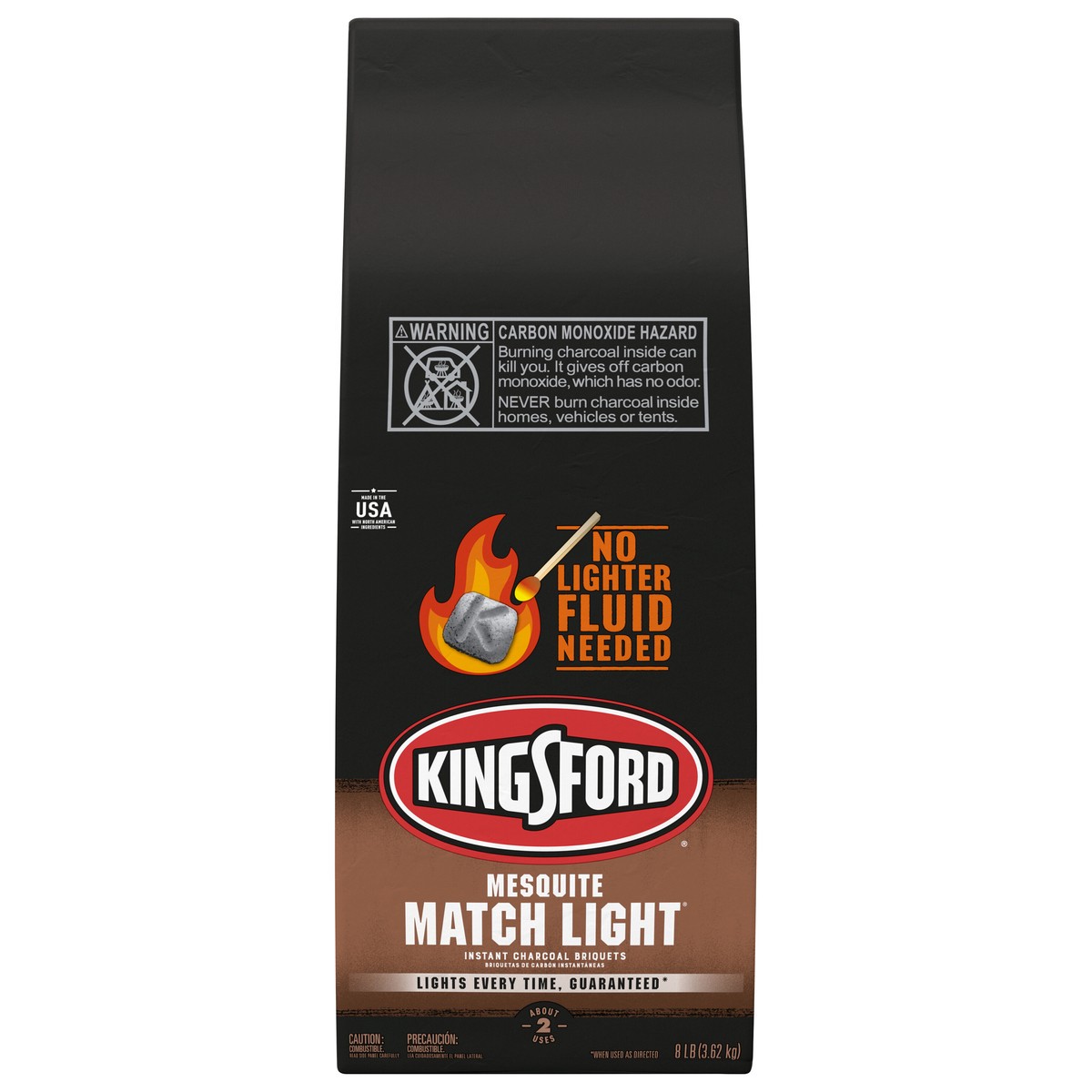 slide 1 of 9, Kingsford Match Light Instant Charcoal Briquettes with Mesquite BBQ Charcoal for Grilling – 8 Pounds, 8 lb