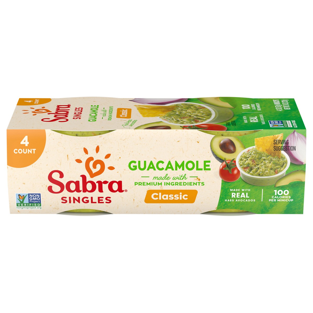 slide 1 of 10, Sabra Singles Classic Guacamole 2 oz (4 count), 4 ct