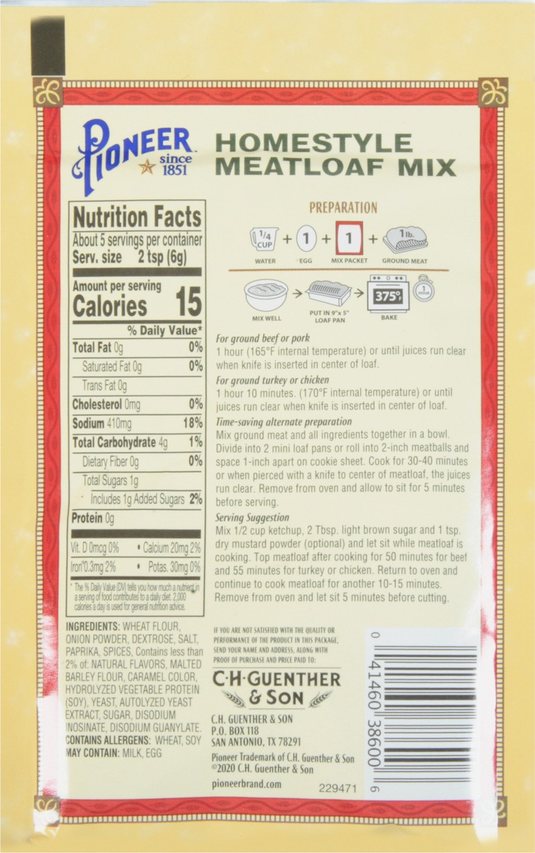 slide 12 of 12, Pioneer Meatloaf Homestyle Mix 1.02 oz, 1.02 oz