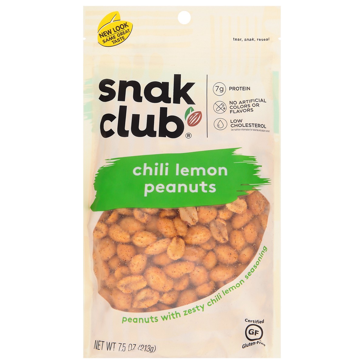 slide 1 of 12, SNAK CLUB Chili Lemon Peanuts-Ps, 7.5 oz
