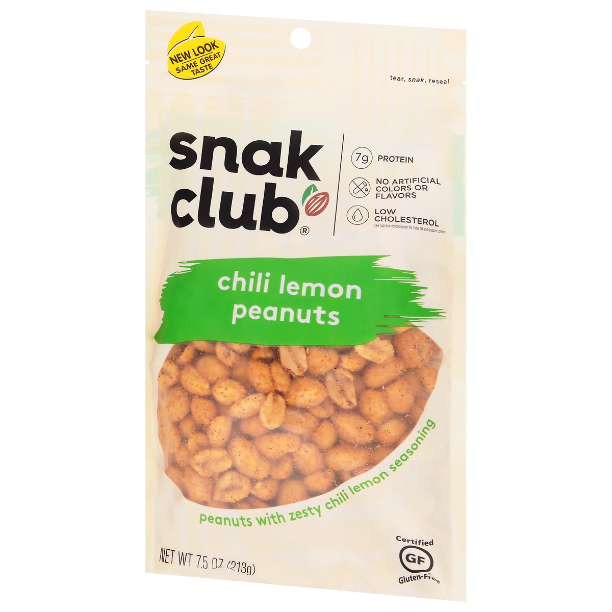slide 8 of 12, SNAK CLUB Chili Lemon Peanuts-Ps, 7.5 oz