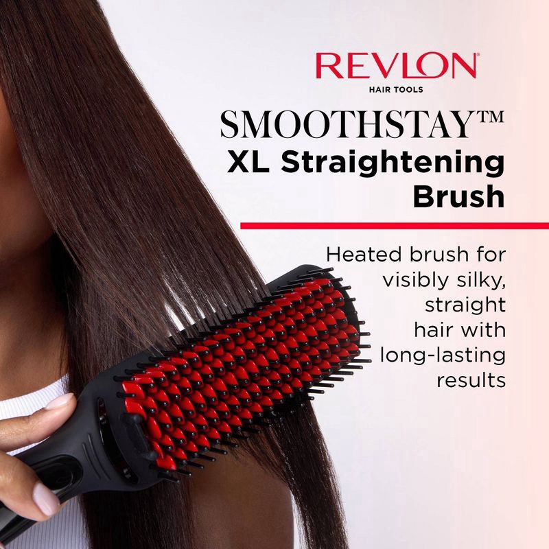 slide 9 of 10, Revlon Smoothstay Coconut Oil-Infused 4.5 Inch Straightening Brush 1 Each, 1 ct