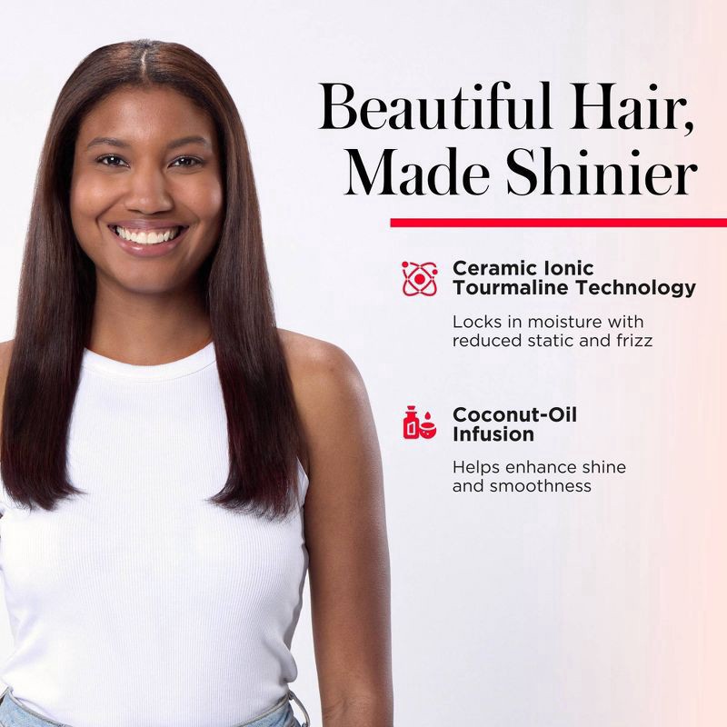 slide 3 of 10, Revlon Smoothstay Coconut Oil-Infused 4.5 Inch Straightening Brush 1 Each, 1 ct