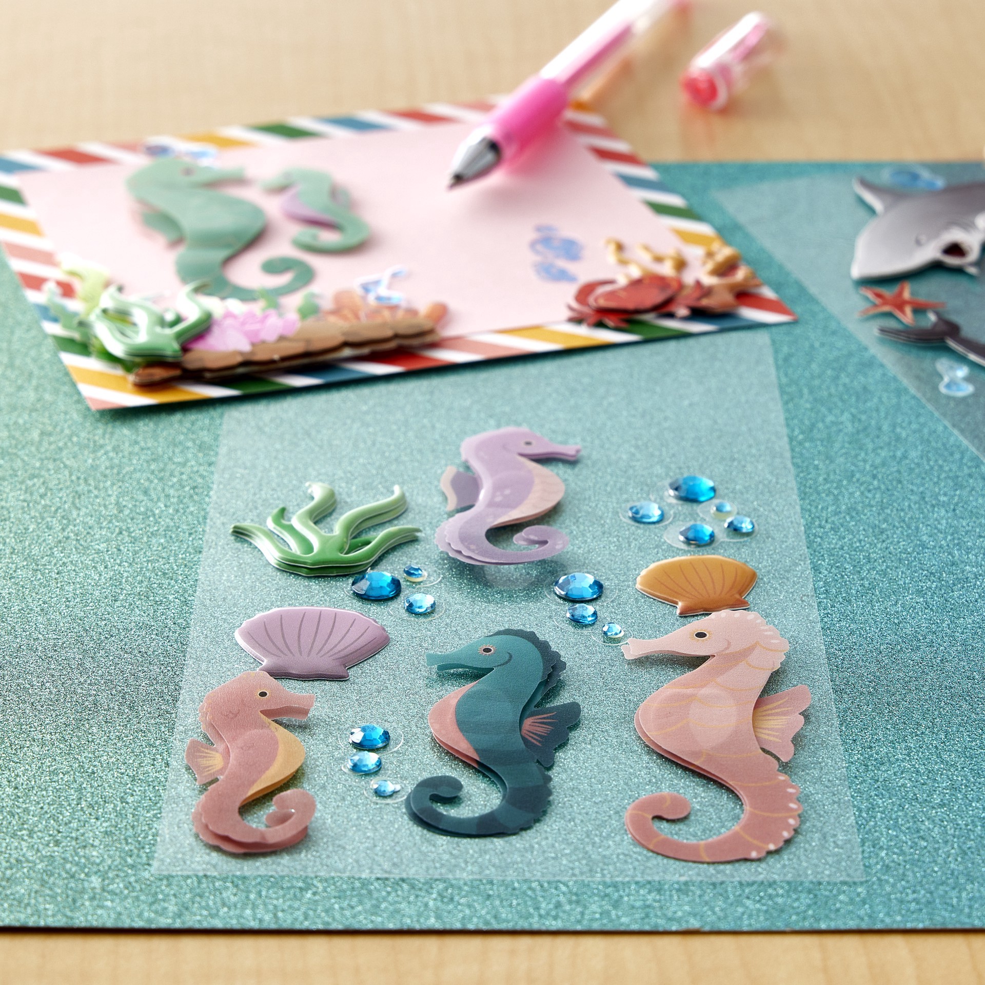 slide 3 of 3, Seahorse Stickers By Recollections, 3.75 in x 6.75 in