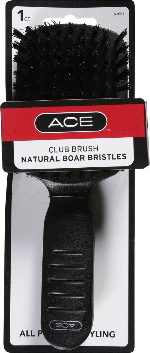 slide 7 of 9, ACE Hairbrush Club Boar Bristles Black - Each, 1 ct