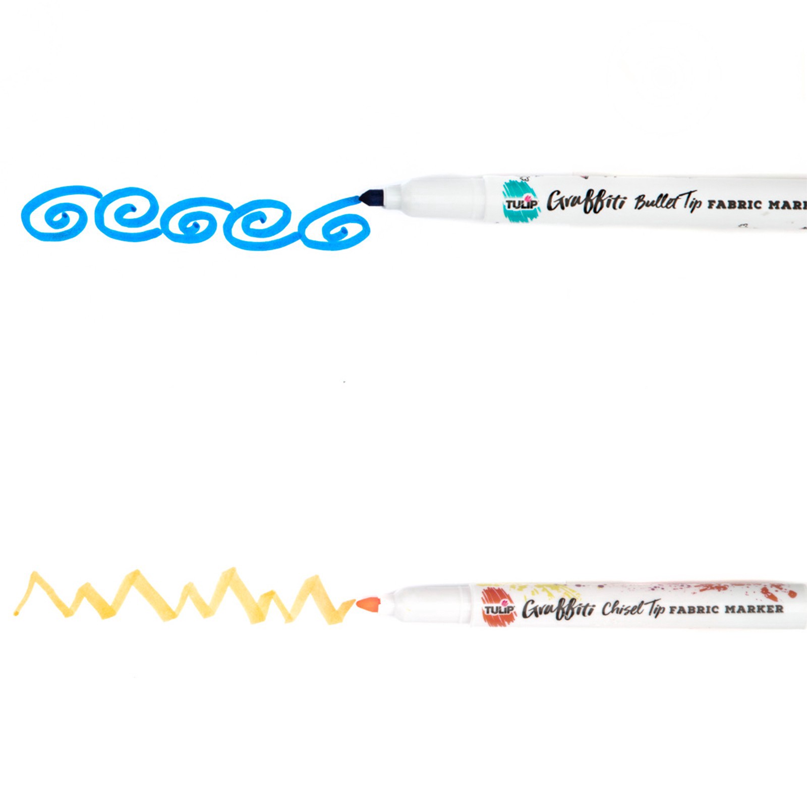 slide 3 of 7, Tulip Graffiti Fabric Markers Bright, 5.5 in x 3.9 in x 0.63 in