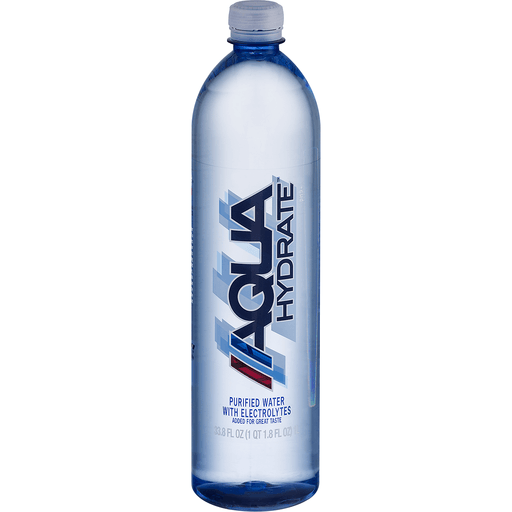 slide 2 of 8, AQUAhydrate Purified Water Bottle, 33.8 fl oz