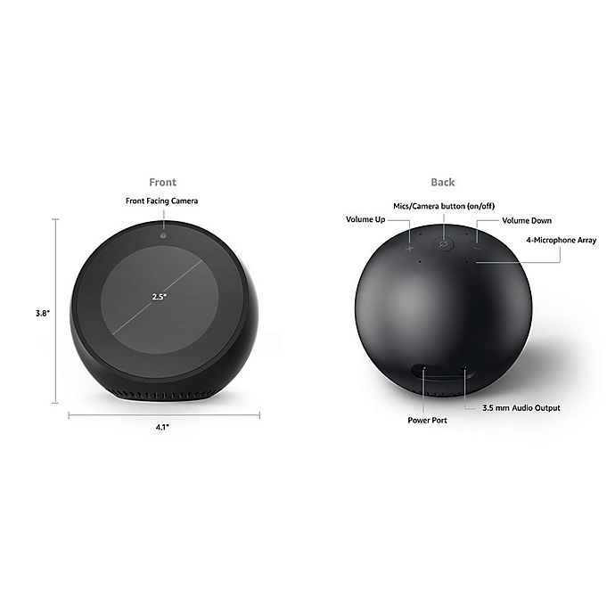 slide 4 of 5, Amazon Echo Spot - White, 1 ct