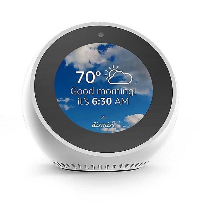 slide 1 of 5, Amazon Echo Spot - White, 1 ct