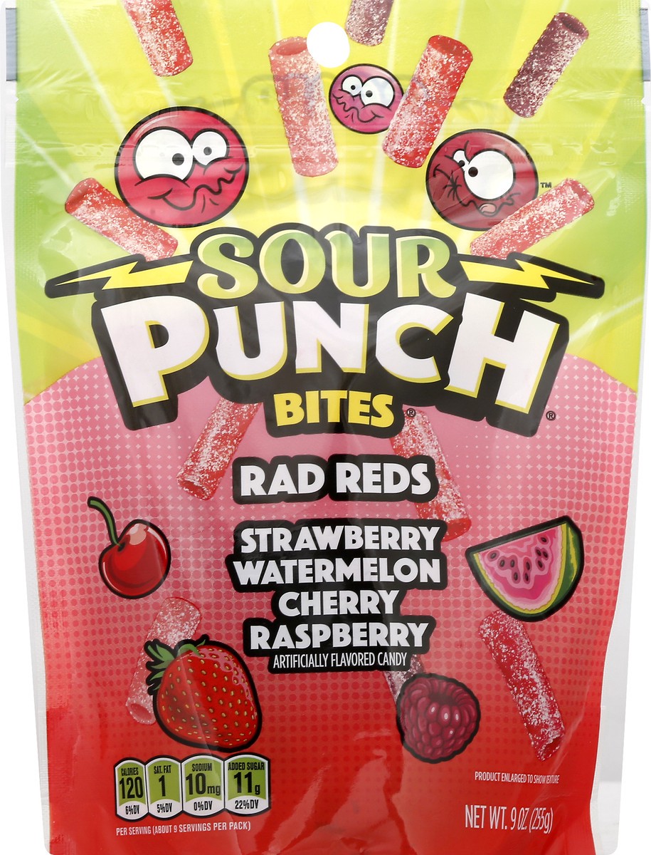 slide 7 of 9, Sour Punch Bites Rad Reds Candy, 9oz Bag, 1 ct