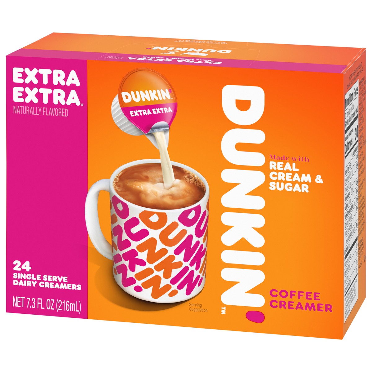 slide 12 of 16, Dunkin' Extra Extra Coffee Creamer Singles- 24 fl oz, 24 fl oz