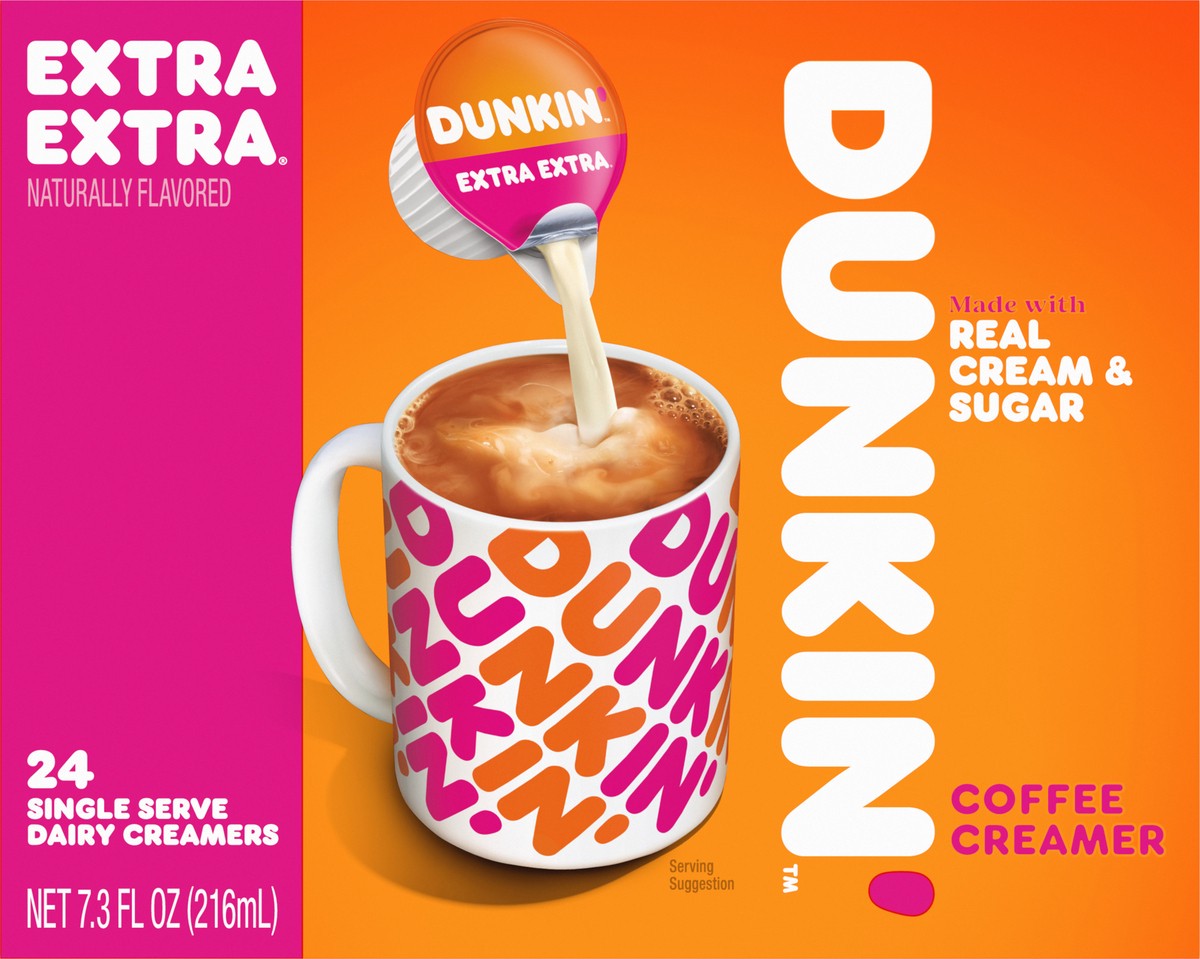 slide 3 of 16, Dunkin' Extra Extra Coffee Creamer Singles- 24 fl oz, 24 fl oz