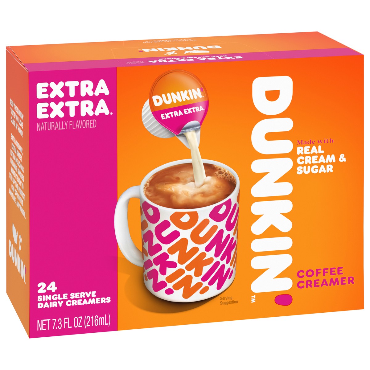 slide 15 of 16, Dunkin' Extra Extra Coffee Creamer Singles- 24 fl oz, 24 fl oz