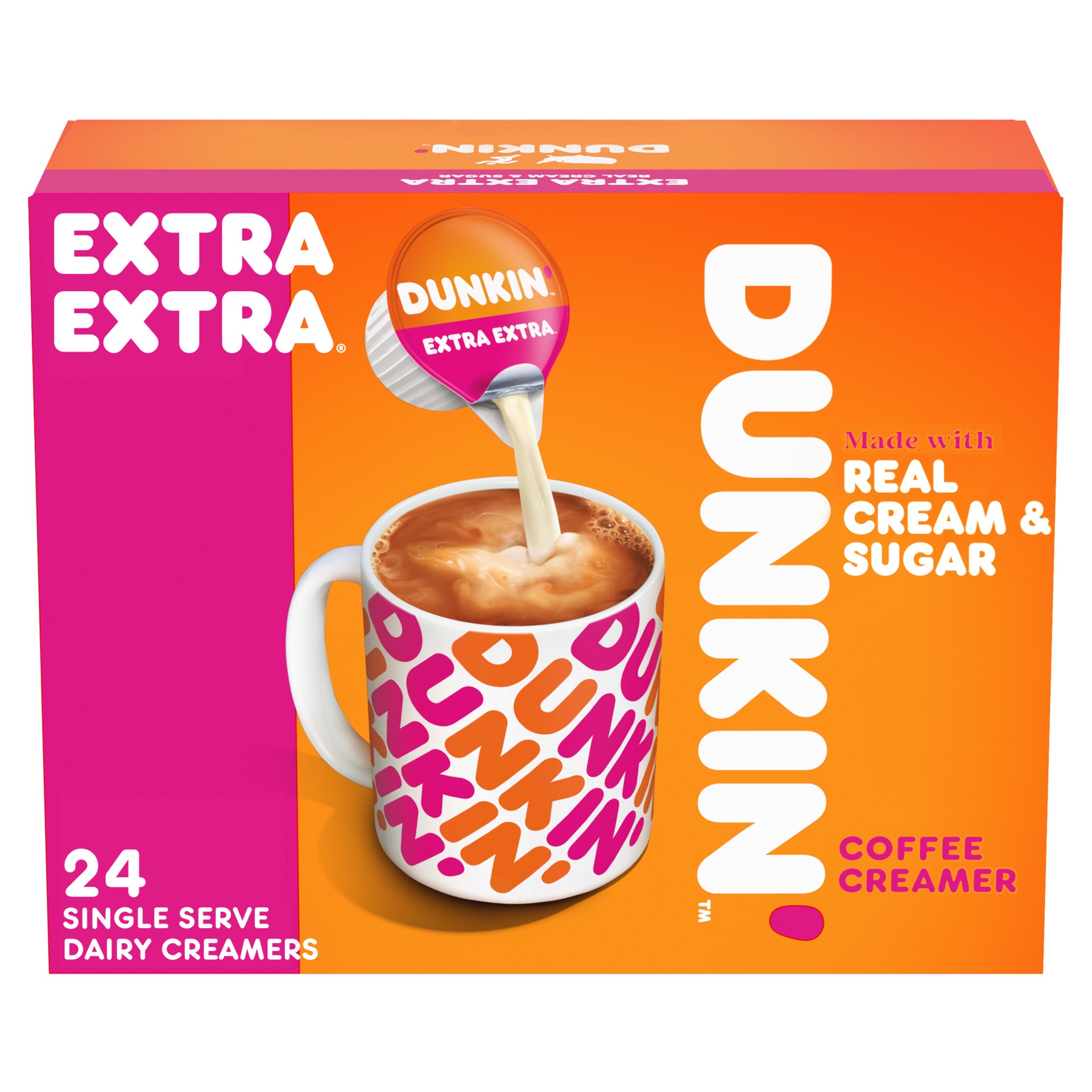 slide 1 of 16, Dunkin' Extra Extra Coffee Creamer Singles- 24 fl oz, 24 fl oz