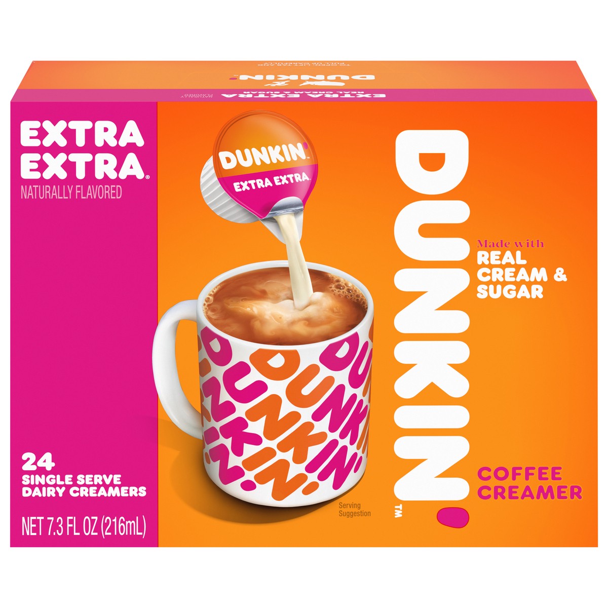 slide 16 of 16, Dunkin' Extra Extra Coffee Creamer Singles- 24 fl oz, 24 fl oz