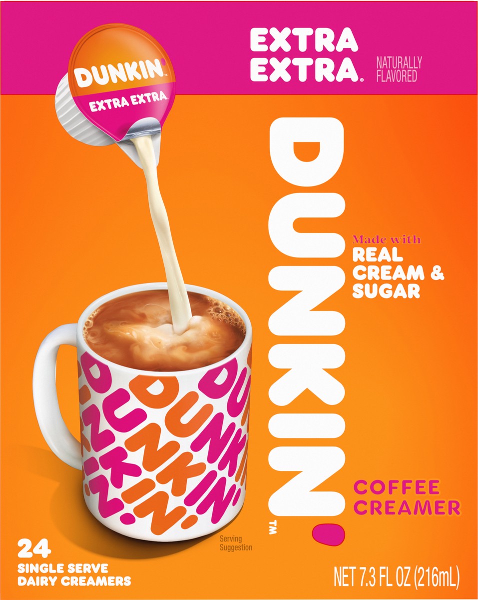 slide 2 of 16, Dunkin' Extra Extra Coffee Creamer Singles- 24 fl oz, 24 fl oz