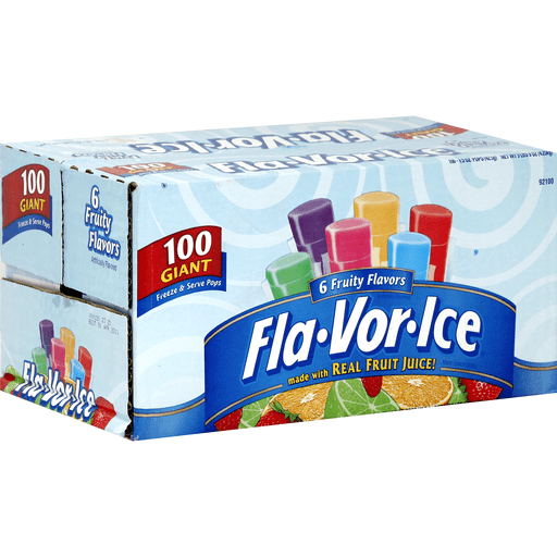 slide 2 of 2, Fla-Vor-Ice Freeze & Serve Pops - Giant - 6 Fruity Flavors, 100 ct