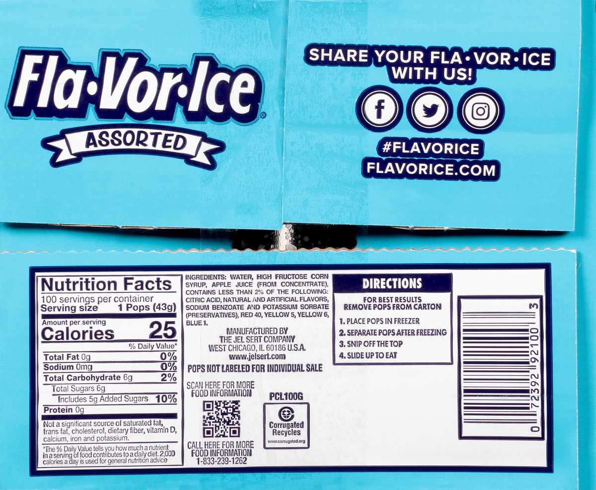 slide 7 of 9, Fla-Vor-Ice Assorted Freezer Pops, 100 ct