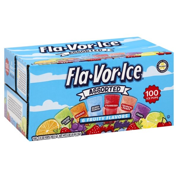 slide 1 of 2, Fla-Vor-Ice Freeze & Serve Pops - Giant - 6 Fruity Flavors, 100 ct