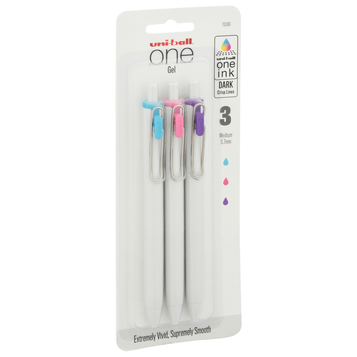 slide 4 of 9, uni-ball One Medium 0.7 mm Dark Gel Pens 3 ea, 3 ct