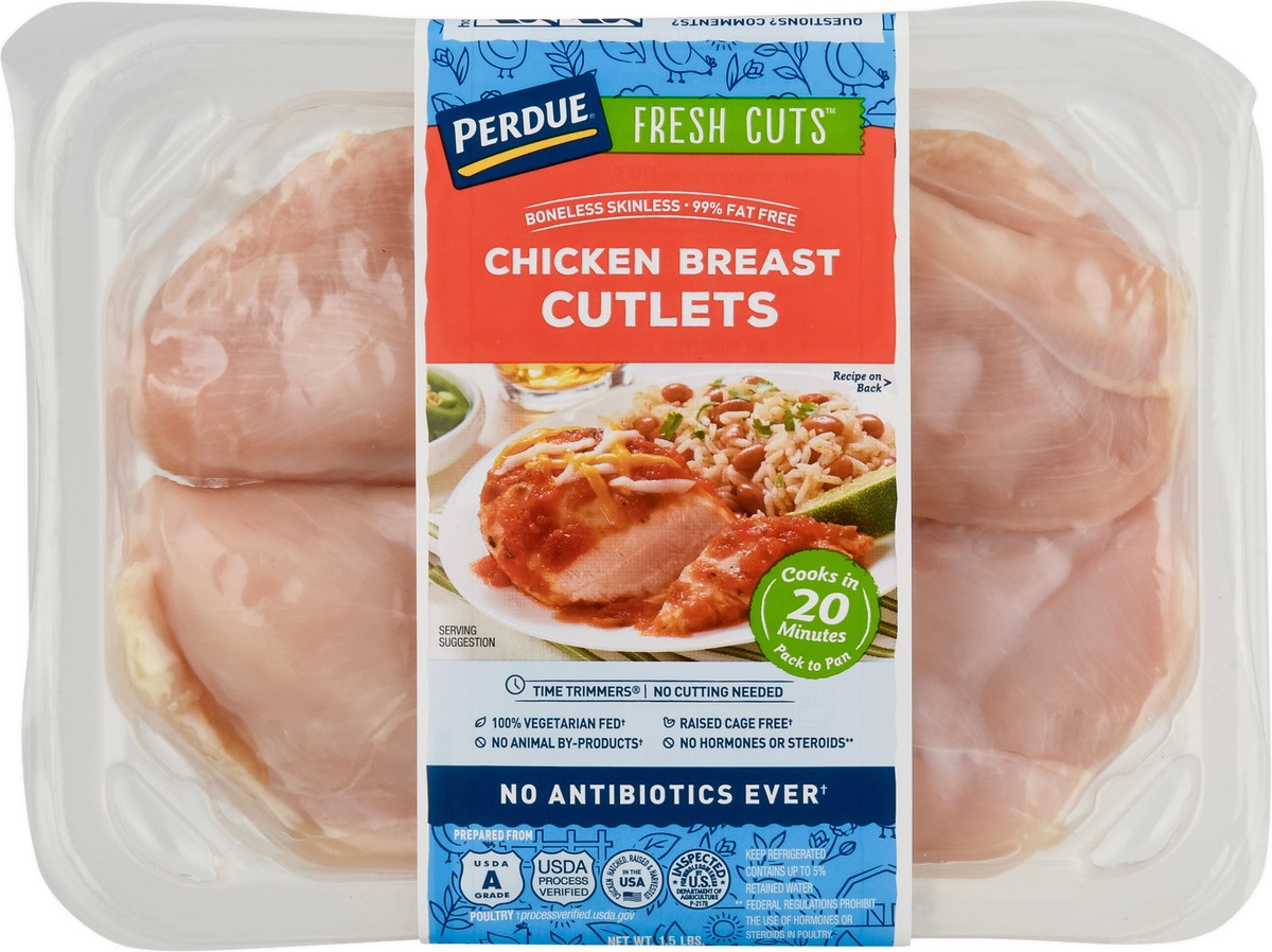 slide 7 of 9, Perdue Fresh Cuts Boneless Skinless Chicken Breast Cutlets, 1.5 lb