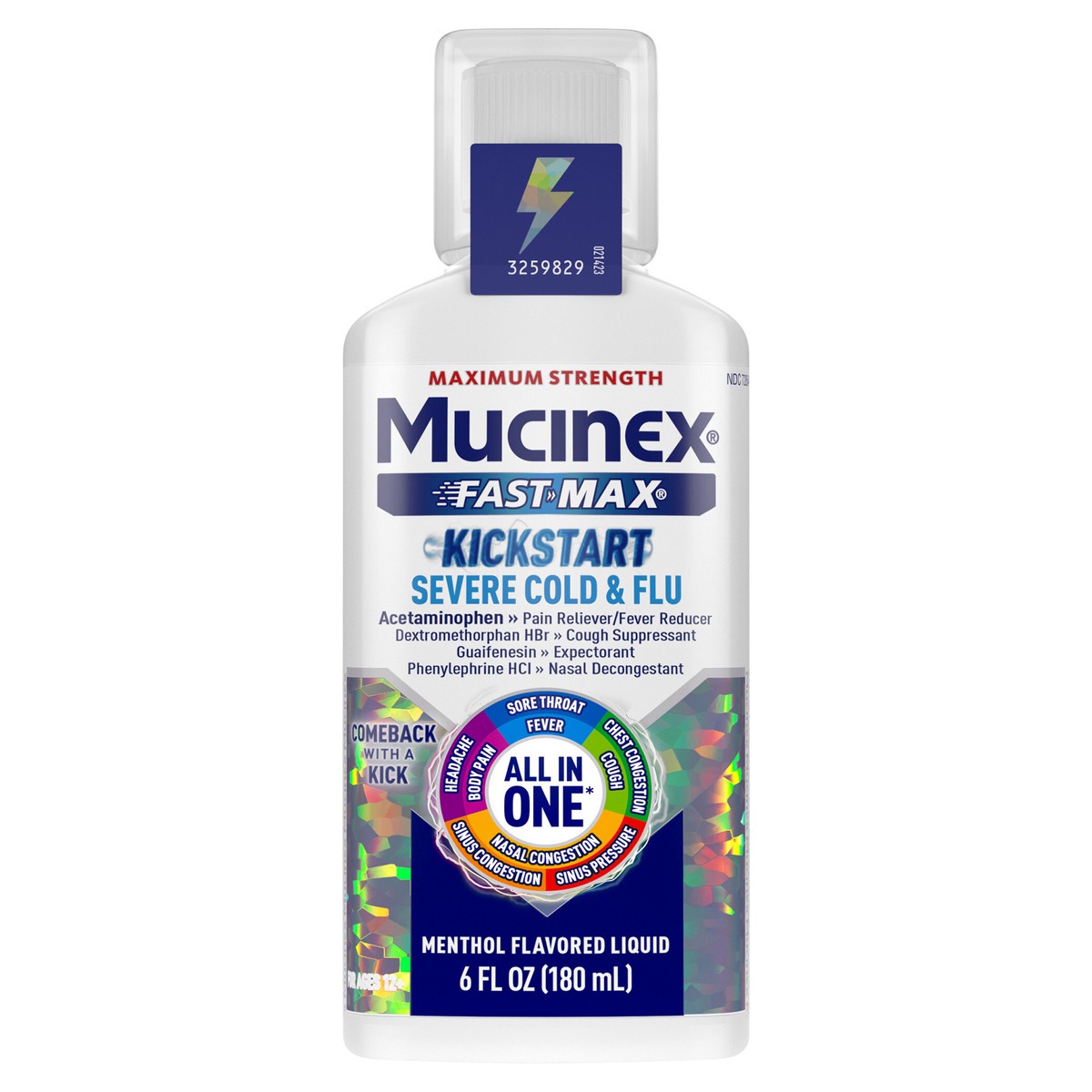 slide 1 of 2, Mucinex Fast Max Liquid, Kickstart - 6 oz, 6 fl oz