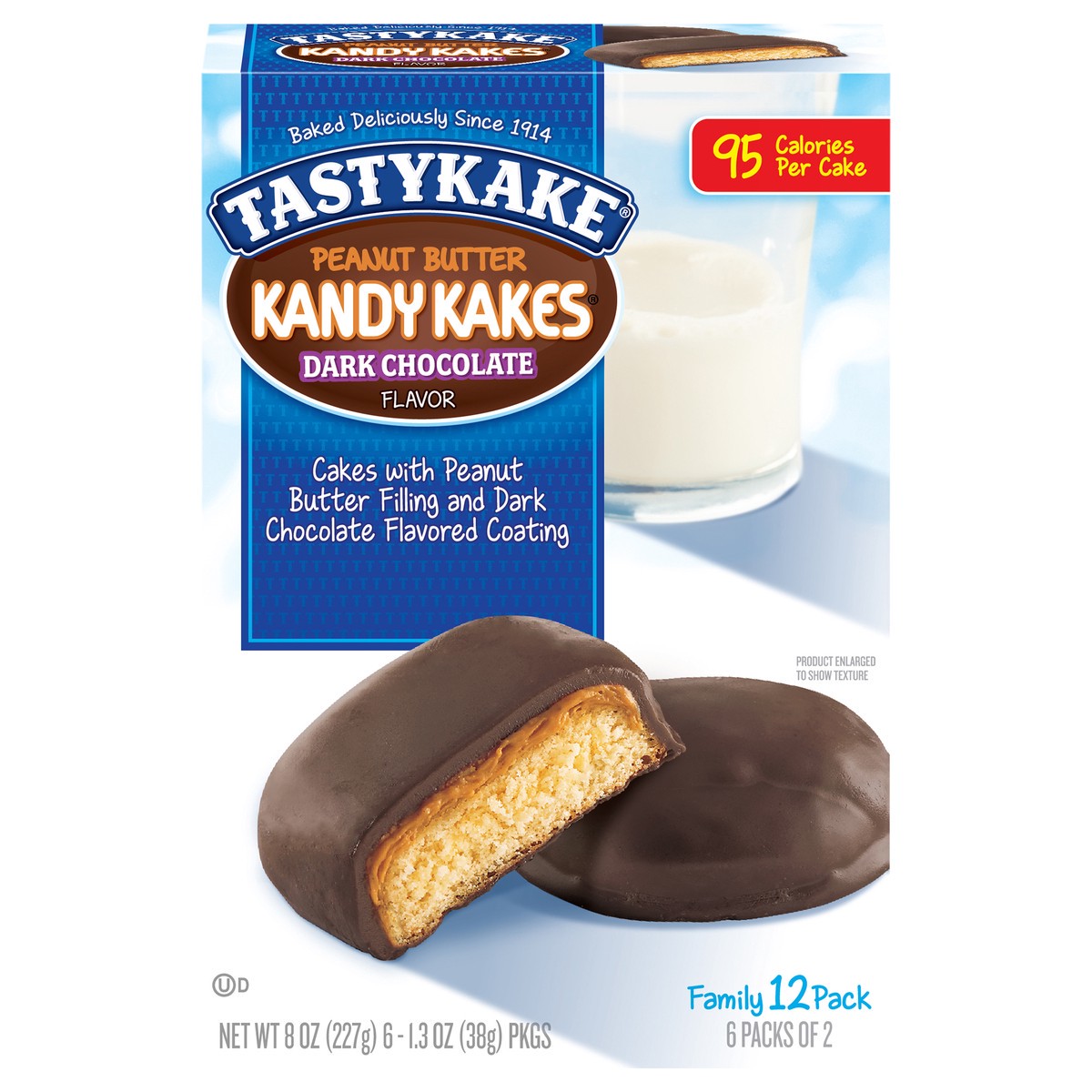 slide 1 of 1, Tastykake® Kandy Kakes® Peanut Butter Dark Chocolate Cakes 12 ct Box, 12 ct