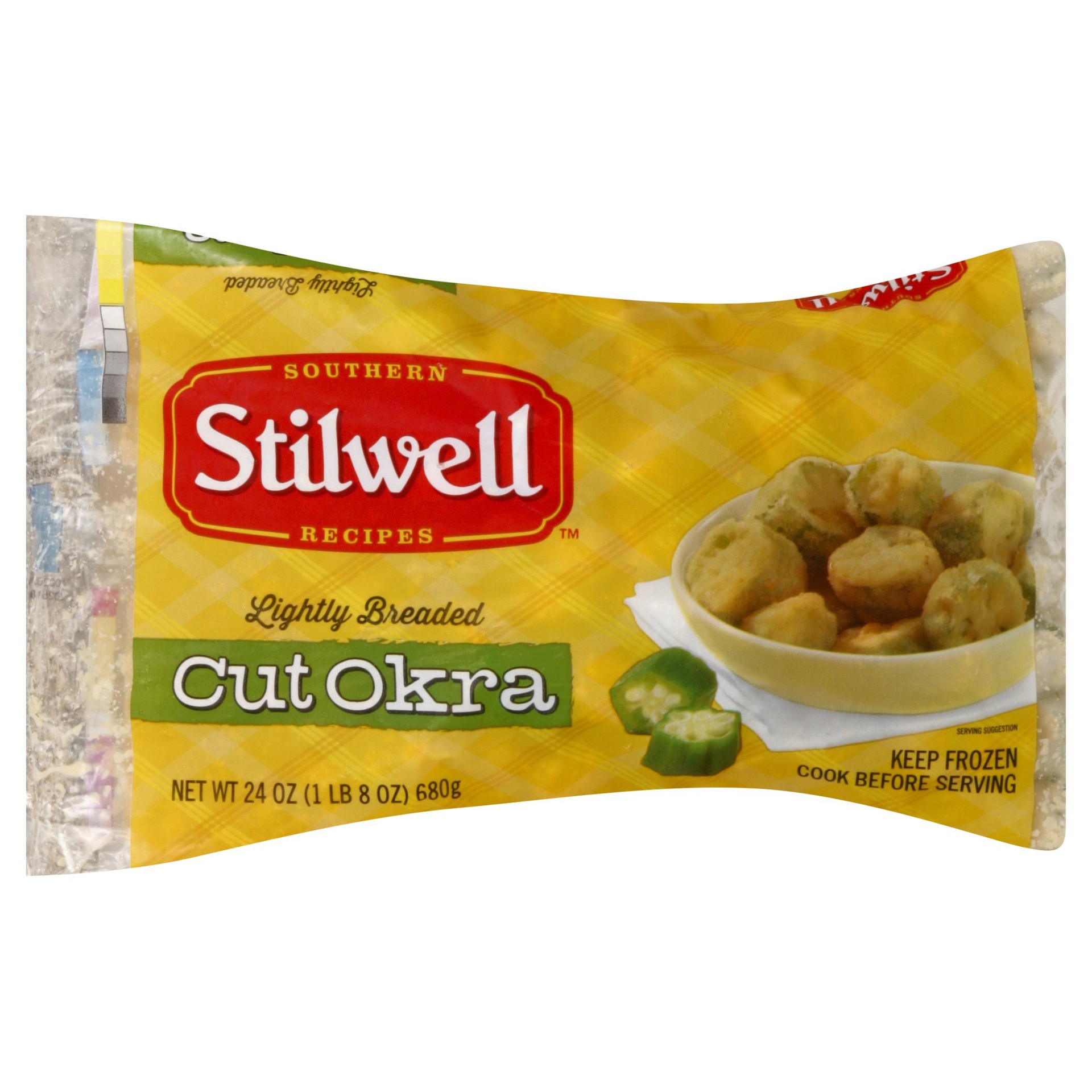 slide 1 of 3, Stilwell Cut Okra 24 oz, 24 oz