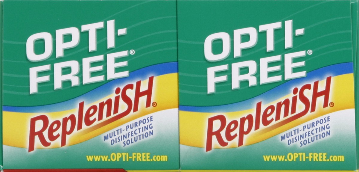 slide 2 of 4, Opti-Free Replenish Disinfecting Solution Twin Pack, 24 fl oz