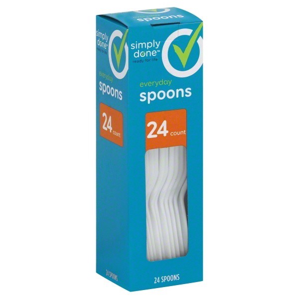 slide 1 of 4, Simply Done Everyday Plastic Spoons, 24 ct