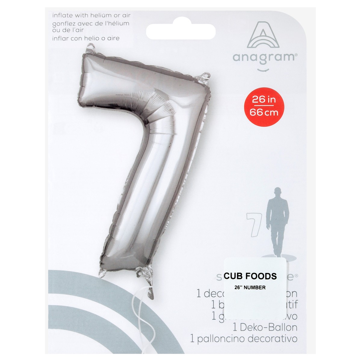 slide 2 of 2, E&R Number 7 Silver Balloon, 1 ct