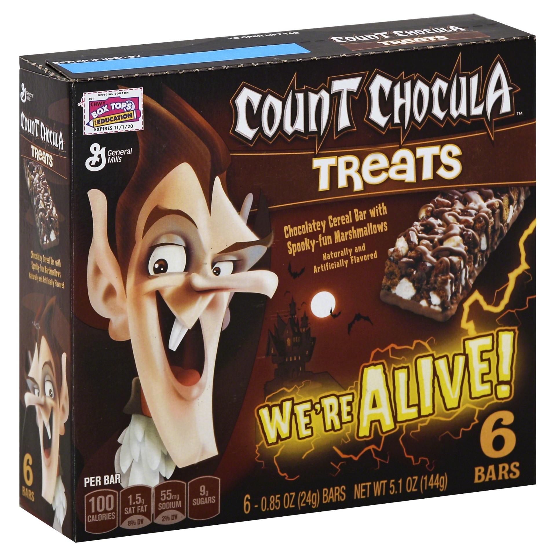 slide 1 of 1, Count Chocula Cereal Treat Bars, 6 ct; 5.1 oz