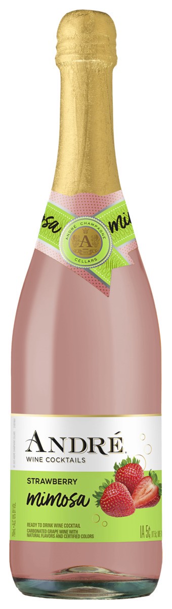 slide 3 of 3, André Strawberry Mimosa Sparkling Wine Cocktail 750ml, 750 ml