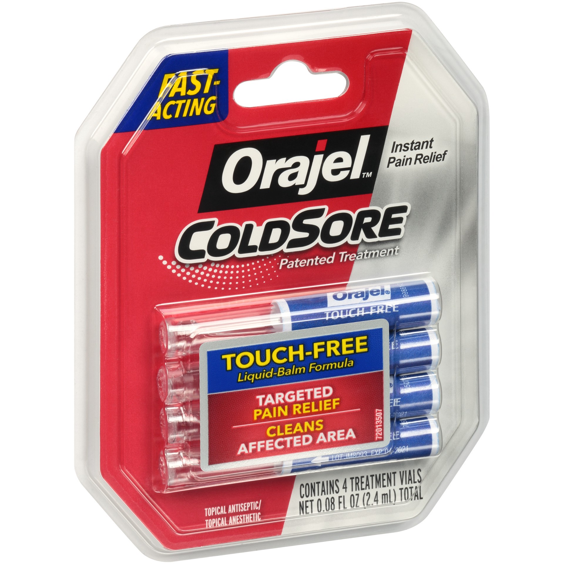 slide 3 of 4, Orajel Cold Sore Treatment – Instant Relief for Cold Sore Pain- From #1 Oral Pain Relief Brand, 0.08 oz